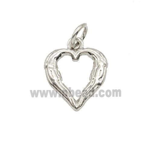Copper Heart Pendant Platinum Plated
