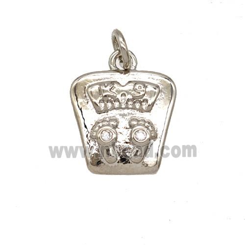 Scales Charms Copper Pendant Pave Zirconia Platinum Plated
