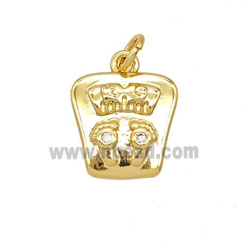 Scales Charms Copper Pendant Pave Zirconia Gold Plated