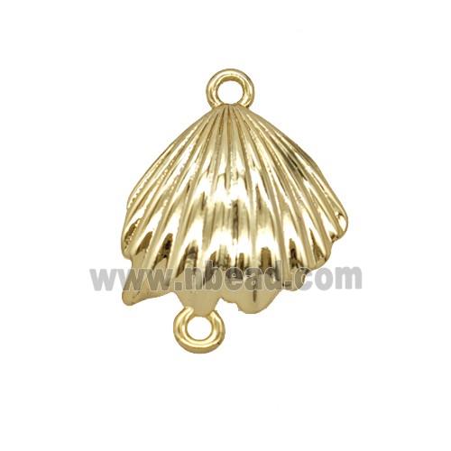 Copper Scallop Shell Connector Gold Plated