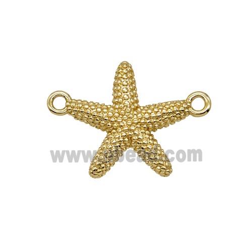 Copper Starfish Pendant 2loops Gold Plated