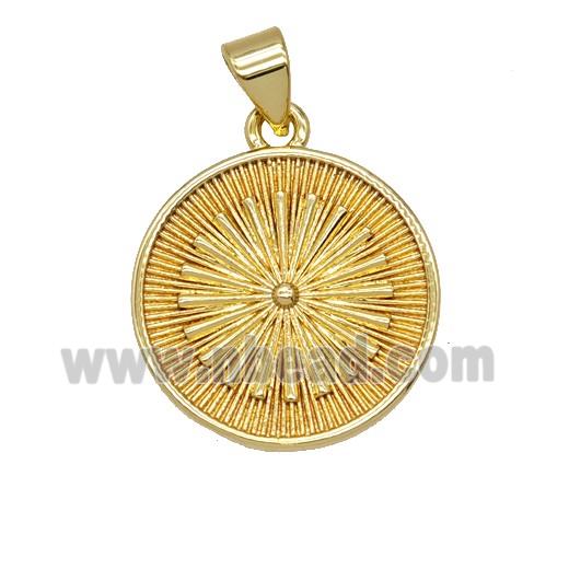 Copper Sun Pendant Gold Plated
