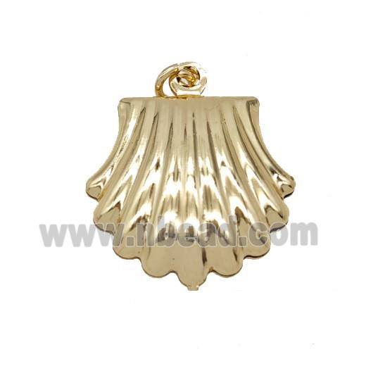 Copper Scallop Shell Pendant Gold Plated