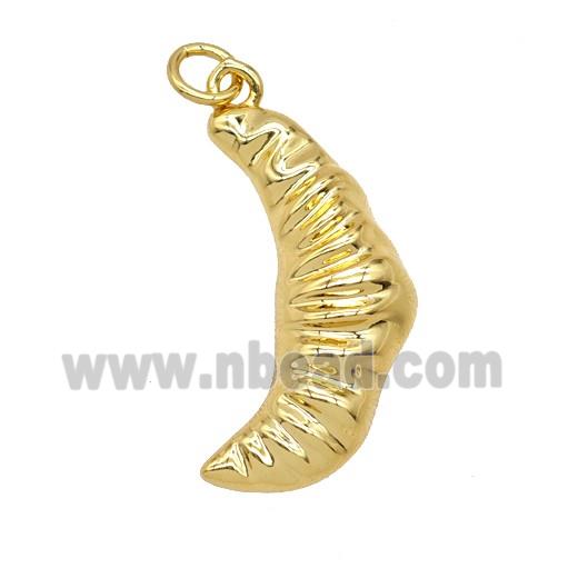 Copper Croissant Pendant Crescent Moon Gold Plated