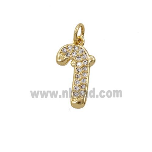 Christmas Candy Charms Copper Pendant Pave Zirconia Gold Plated
