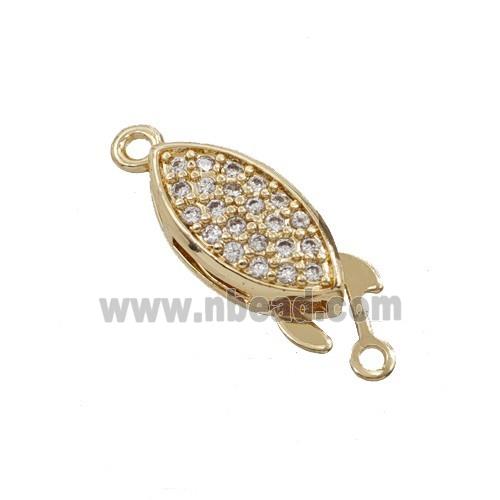 Copper Clasp Pave Zirconia Gold Plated