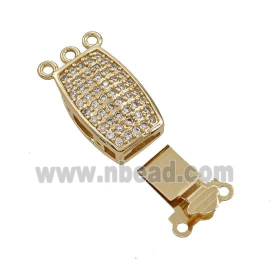 Copper Clasp Pave Zirconia Gold Plated