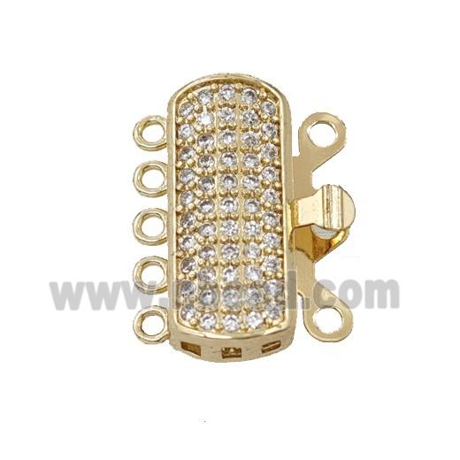 Copper Clasp Pave Zirconia Gold Plated