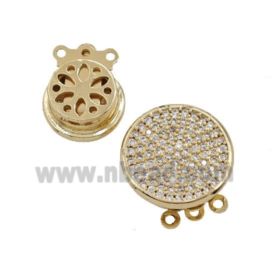 Copper Clasp Pave Zirconia Gold Plated