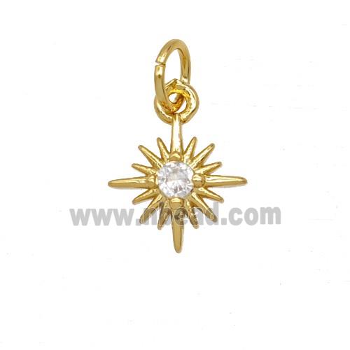 Copper Star Pendant Pave Zirconia 18K Gold Plated