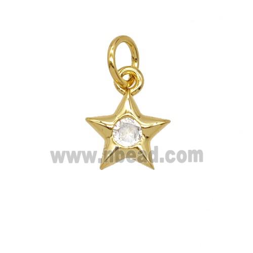Copper Star Pendant Pave Zirconia 18K Gold Plated