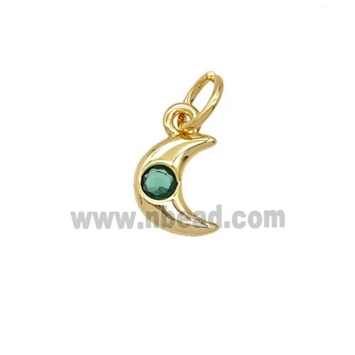 Copper Moon Pendant Pave Zirconia 18K Gold Plated