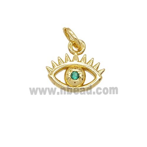 Copper Eye Pendant Pave Zirconia 18K Gold Plated