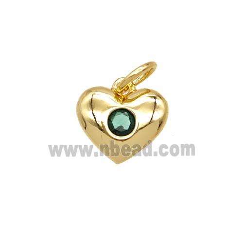 Copper Heart Pendant Pave Zirconia 18K Gold Plated