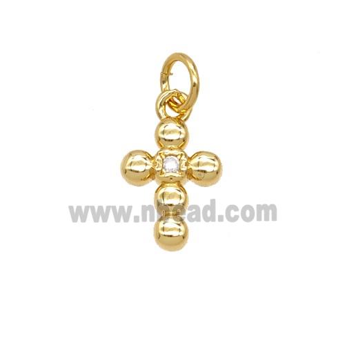 Copper Cross Pendant Pave Zirconia 18K Gold Plated