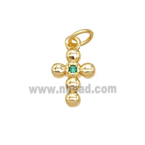 Copper Cross Pendant Pave Zirconia 18K Gold Plated