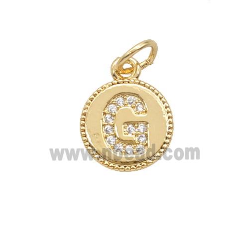 Copper Letter-G Pendant Pave Zirconia 18K Gold Plated