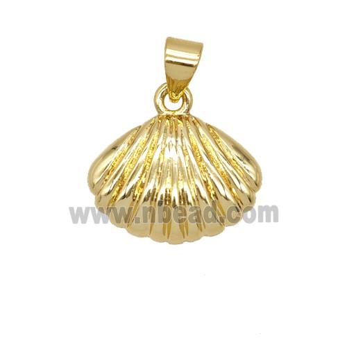 Copper Scallop Shell Pendant 18K Gold Plated