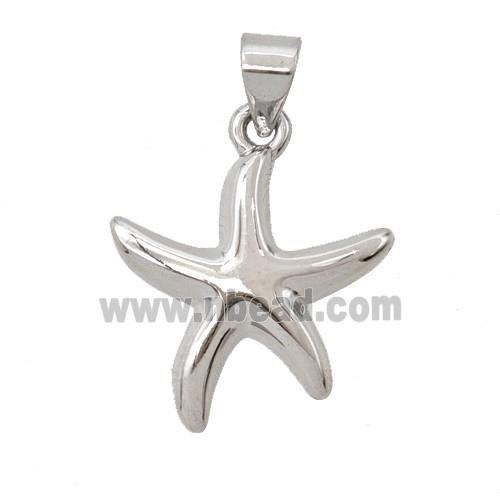 Copper Starfish Pendant Platinum Plated