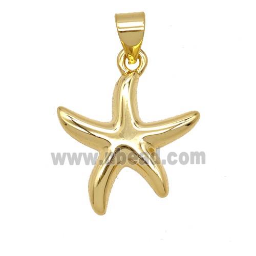Copper Starfish Pendant 18K Gold Plated