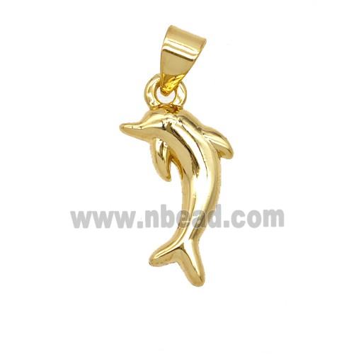 Copper Dolphin Pendant 18K Gold Plated