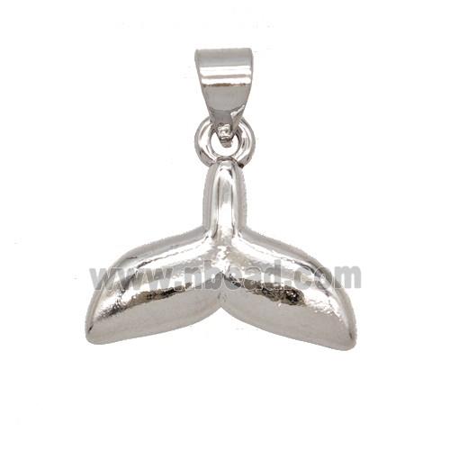 Copper Shark-Tail Pendant Platinum Plated