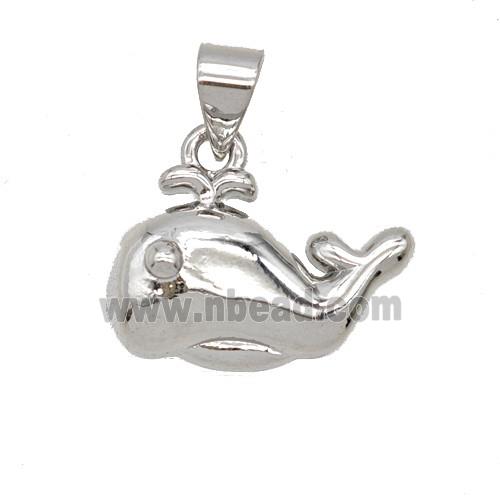 Copper Shark Pendant Platinum Plated