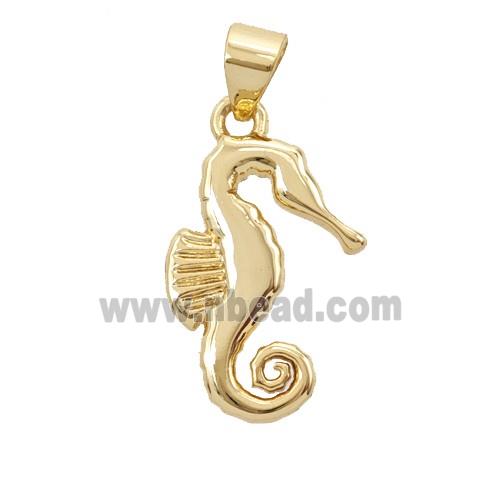 Copper Seahorse Pendant 18K Gold Plated
