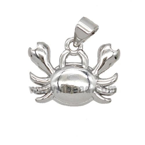 Copper Crab Pendant Platinum Plated
