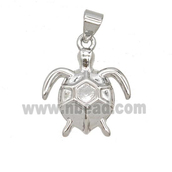 Copper Tortoise Pendant Platinum Plated