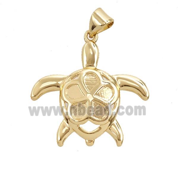 Copper Tortoise Pendant 18K Gold Plated