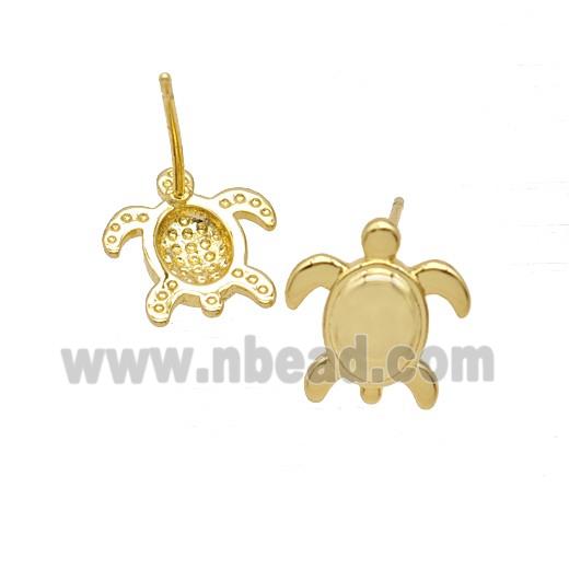 Copper Tortoise Stud Earrings 18K Gold Plated