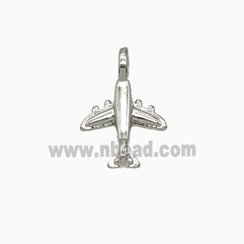 Copper Airplane Pendant Platinum Plated