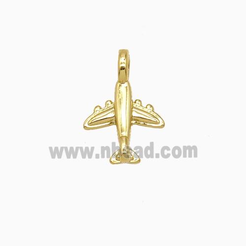 Copper Airplane Pendant Gold Plated