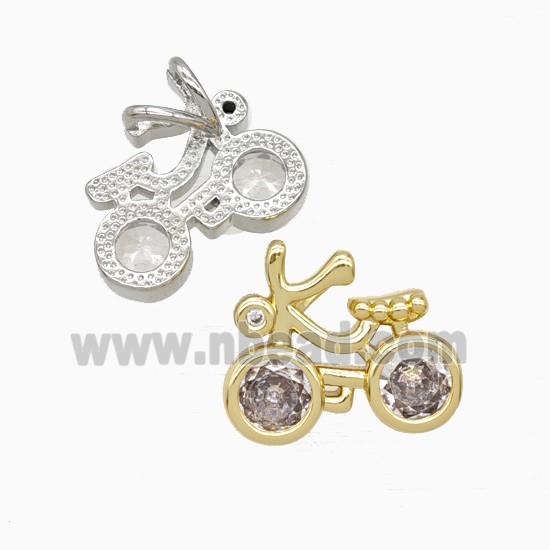 Copper Bicycle Pendant Pave Zirconia Sports Mixed