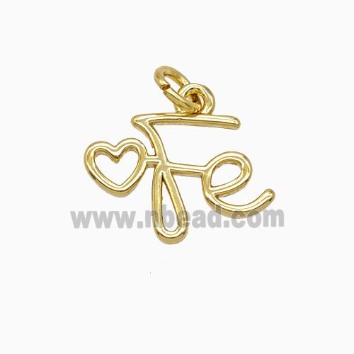 Copper Heart Fe Pendant Gold Plated