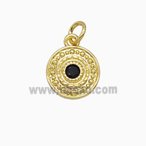 Copper Sun Pendant Pave Zirconia Gold Plated