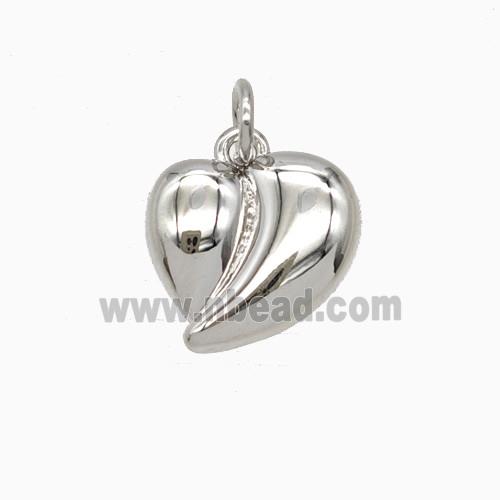 Copper Heart Pendant Platinum Plated