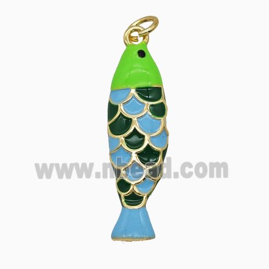 Copper Fish Pendant Enamel Gold Plated