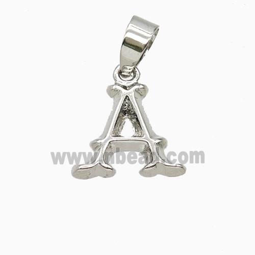 Copper Letter-A Pendant Platinum Plated