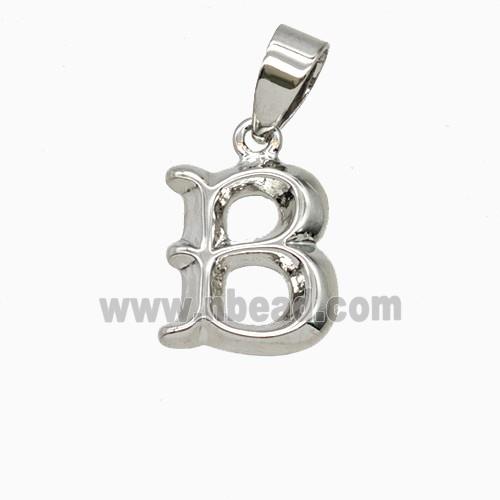 Copper Letter-B Pendant Platinum Plated