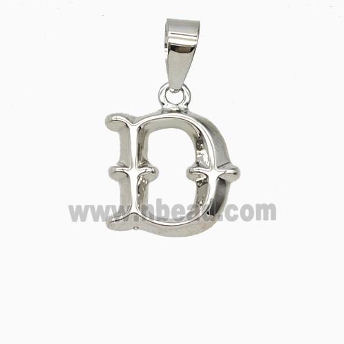 Copper Letter-D Pendant Platinum Plated