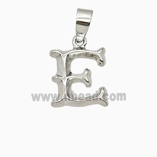 Copper Letter-E Pendant Platinum Plated