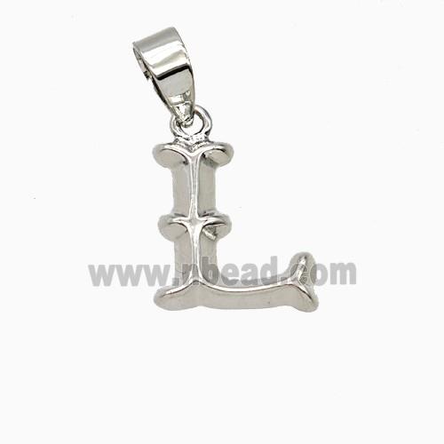 Copper Letter-L Pendant Platinum Plated