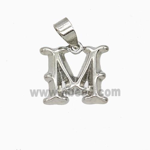 Copper Letter-M Pendant Platinum Plated