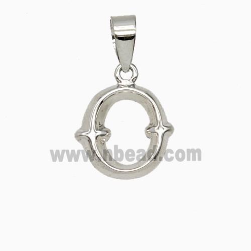 Copper Letter-O Pendant Platinum Plated