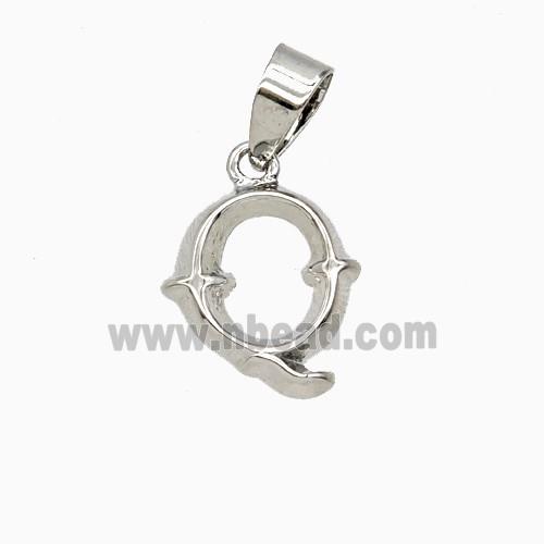 Copper Letter-Q Pendant Platinum Plated