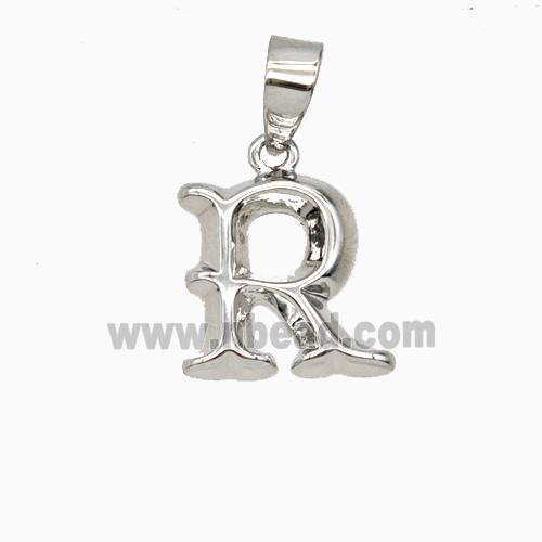 Copper Letter-R Pendant Platinum Plated