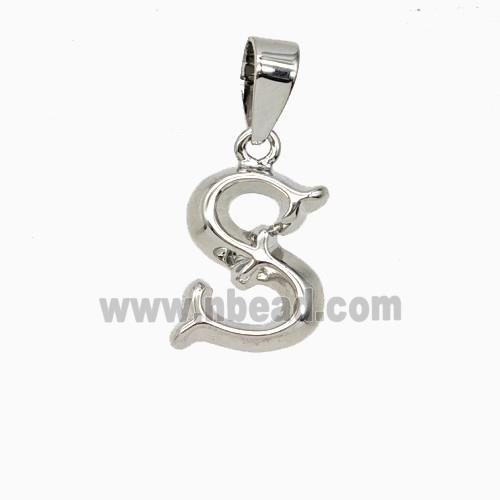 Copper Letter-S Pendant Platinum Plated