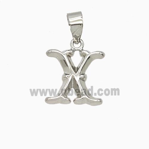 Copper Letter-X Pendant Platinum Plated